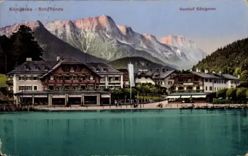 Ak Königsee Königssee Oberbayern, Schifflände, Gasthof Königssee