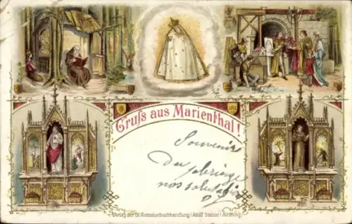 Litho Marienthal Haguenau Hagenau Elsass Bas Rhin, Gnadenbild, Mönch, Altare