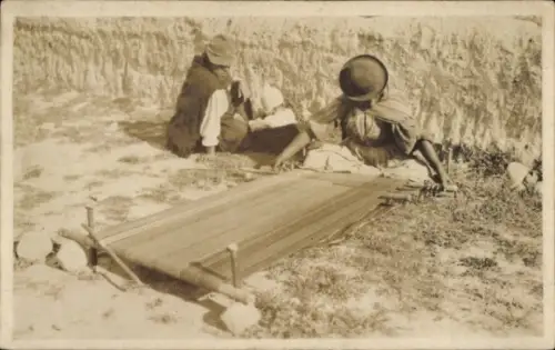 Foto Ak Bolivien, Teppichweber