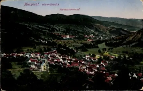 Ak Metzeral Elsass Haut Rhin, Blick auf den Ort, Reichsackerkopf