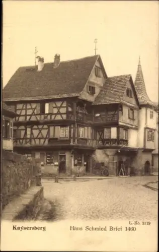 Ak Kaysersberg Elsass Haut Rhin,  Haus Schmied,  Architektur, nformat