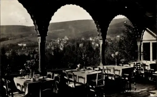 Ak Świeradów Zdrój Bad Flinsberg Schlesien, Café Restaurant Waldfrieden