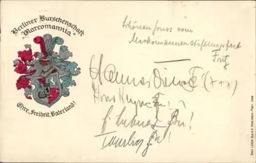 Studentika Ak Berlin, Berliner Burschenschaft Marcomannia, Wappen