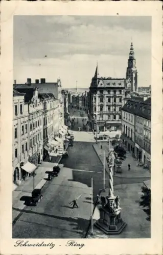 Ak Świdnica Schweidnitz Schlesien, Ring, Marktplatz, Säule