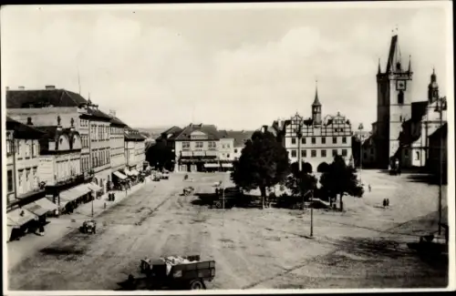 Ak Litoměřice Leitmeritz Region Aussig, Marktplatz