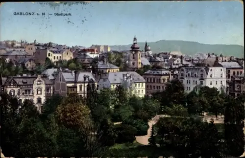 Ak Jablonec nad Nisou Gablonz an der Neiße Region Reichenberg, Stadtpark