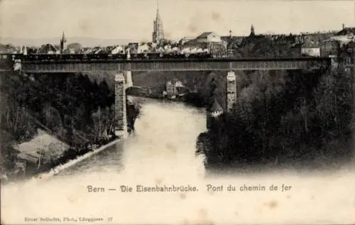 Ak Bern Stadt Schweiz, Eisenbahnbrücke