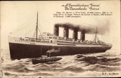 Ak Le Havre, Le Transatlantique France, French Line