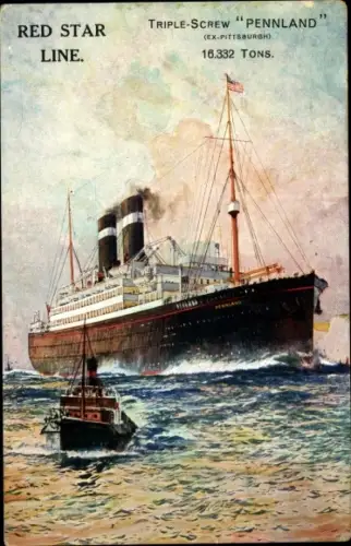 Künstler Ak Dampfer Pennland, Red Star Line