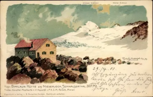 Künstler Litho Reisch, Südtirol, Similaun Hütte am Niederjoch, Schnalsertal