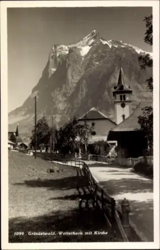 Ak Grindelwald Kanton Bern, Wetterhorn, Kirche