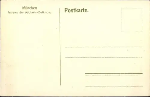 Ak München, Inneres der Michaelis Hofkirche