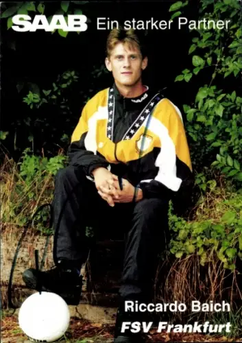 Autogrammkarte Fußballer Riccardo Baich, FSV Frankfurt, Autogramm