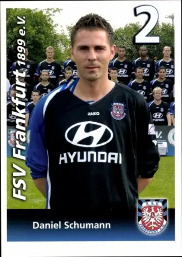 Autogrammkarte Fußballer Daniel Schumann, FSV Frankfurt, Autogramm