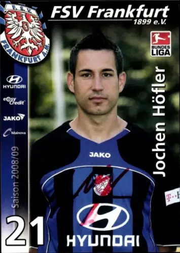 Autogrammkarte Fußballer Jochen Höfler, FSV Frankfurt, Autogramm