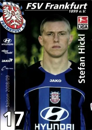 Autogrammkarte Fußballer Stefan Hickl, FSV Frankfurt, Autogramm