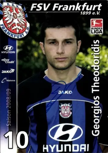 Autogrammkarte Fußballer Georgios Theodoridis, FSV Frankfurt, Autogramm