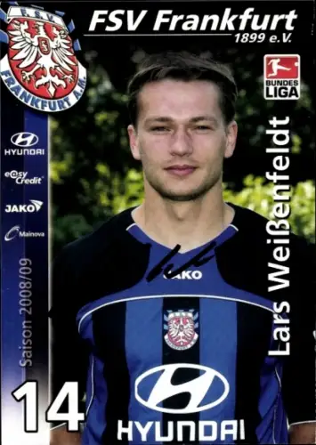 Autogrammkarte Fußballer Lars Weißenfeldt, FSV Frankfurt, Autogramm