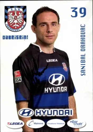 Autogrammkarte Fußballer Sanibal Orahovac, FSV Frankfurt, Autogramm