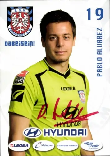Autogrammkarte Fußballer Pablo Alvarez, FSV Frankfurt, Autogramm