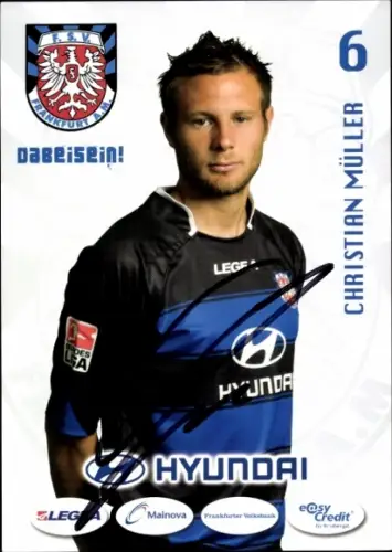Autogrammkarte Fußballer Christian Müller, FSV Frankfurt, Autogramm