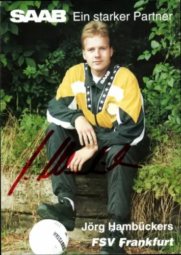 Autogrammkarte Co Trainer Jörg Hambückers, FSV Frankfurt, Autogramm