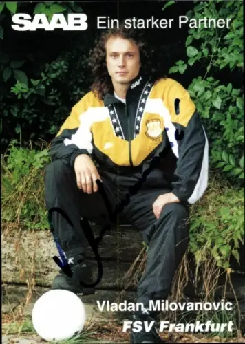 Autogrammkarte Fußballer Vladan Milovanovic, FSV Frankfurt, Autogramm
