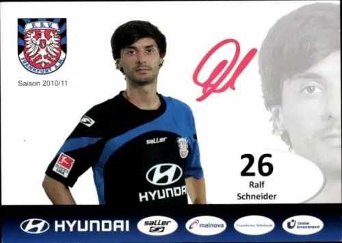 Autogrammkarte Fußballer Ralf Schneider, FSV Frankfurt, Autogramm