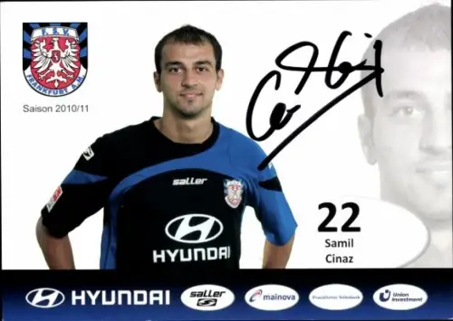 Autogrammkarte Fußballer Samil Cinaz, FSV Frankfurt, Autogramm