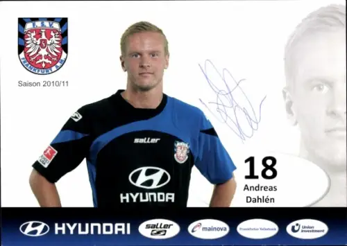 Autogrammkarte Fußballer Andreas Dahlén, FSV Frankfurt, Autogramm