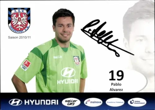Autogrammkarte Fußballer Pablo Alvarez, FSV Frankfurt, Autogramm