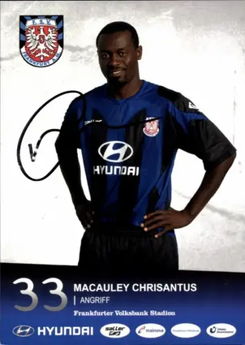 Autogrammkarte Fußballer Macauley Chrisantus, FSV Frankfurt, Autogramm