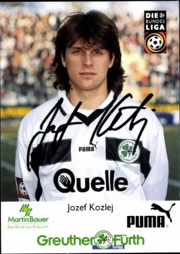 Autogrammkarte Fußballer Jozef Kozlej, SpVgg Greuther Fürth, Autogramm