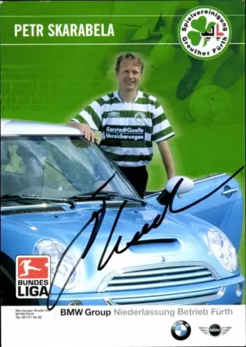 Autogrammkarte Fußballer Petr Skarabela, SpVgg Greuther Fürth, Autogramm