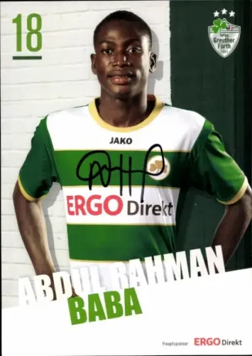 Autogrammkarte Fußballer Abdul Rahman Baba, SpVgg Greuther Fürth, Autogramm