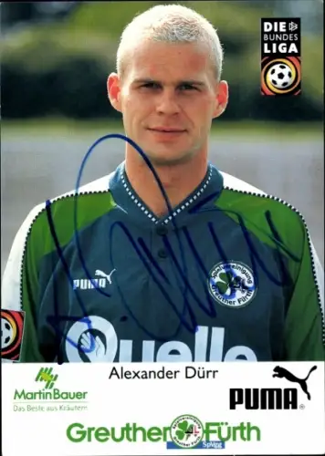 Autogrammkarte Fußballer Alexander Dürr, SpVgg Greuther Fürth, Autogramm