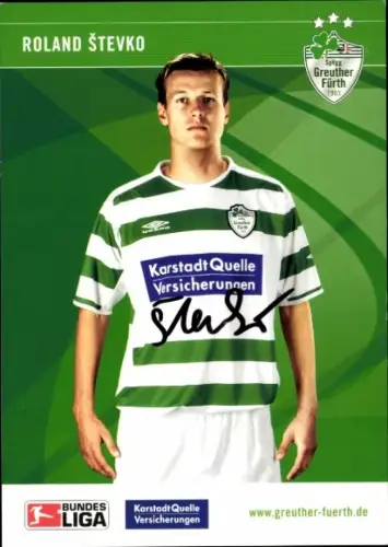 Autogrammkarte Fußballer Roland Stevko, SpVgg Greuther Fürth, Autogramm