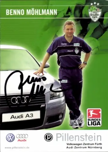 Autogrammkarte Cheftrainer Benno Möhlmann, SpVgg Greuther Fürth, Autogramm