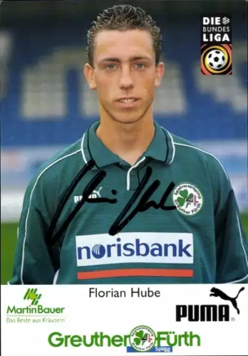 Autogrammkarte Fußballer Florian Hube, SpVgg Greuther Fürth, Autogramm