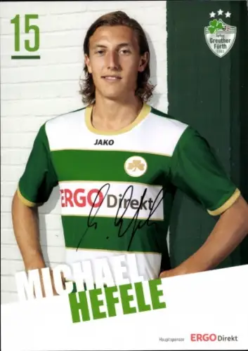 Autogrammkarte Fußballer Michael Hefele, SpVgg Greuther Fürth, Autogramm