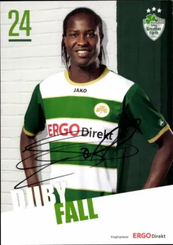 Autogrammkarte Fußballer Djiby Fall, SpVgg Greuther Fürth, Autogramm