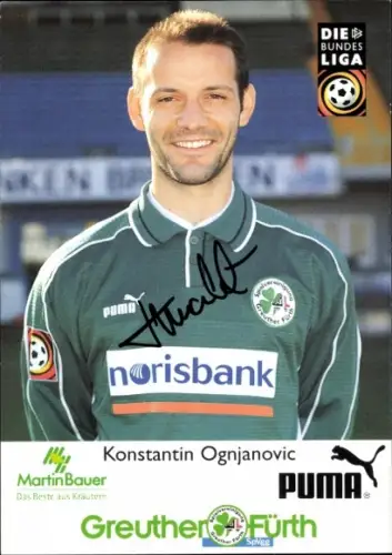Autogrammkarte Fußballer Konstantin Ognjanovic, SpVgg Greuther Fürth, Autogramm