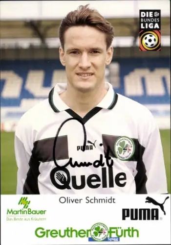 Autogrammkarte Fußballer Oliver Schmidt, SpVgg Greuther Fürth, Autogramm