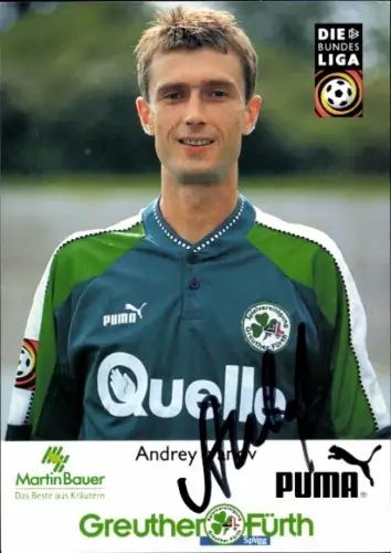 Autogrammkarte Fußballer Andrey Markov, SpVgg Greuther Fürth, Autogramm