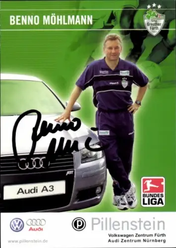 Autogrammkarte Cheftrainer Benno Möhlmann, SpVgg Greuther Fürth, Autogramm