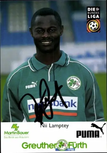 Autogrammkarte Fußballer Nii Lamptey, SpVgg Greuther Fürth, Autogramm