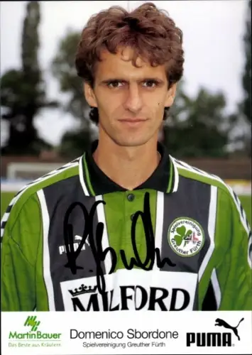 Autogrammkarte Fußballer Domenico Sbordone, SpVgg Greuther Fürth, Autogramm