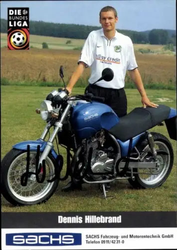 Autogrammkarte Fußballer Dennis Hillebrand, SpVgg Greuther Fürth, Autogramm