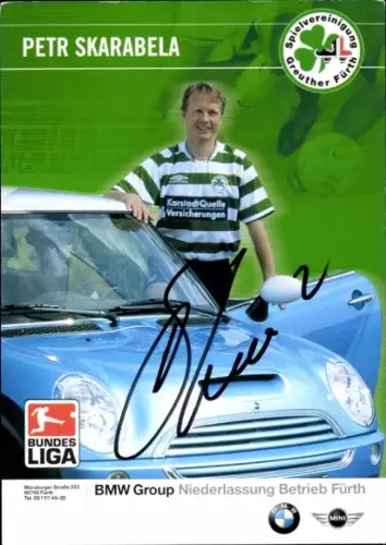 Autogrammkarte Fußballer Petr Skarabela, SpVgg Greuther Fürth, Autogramm
