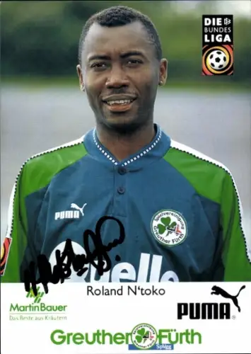 Autogrammkarte Fußballer Roland N'toko, SpVgg Greuther Fürth, Autogramm